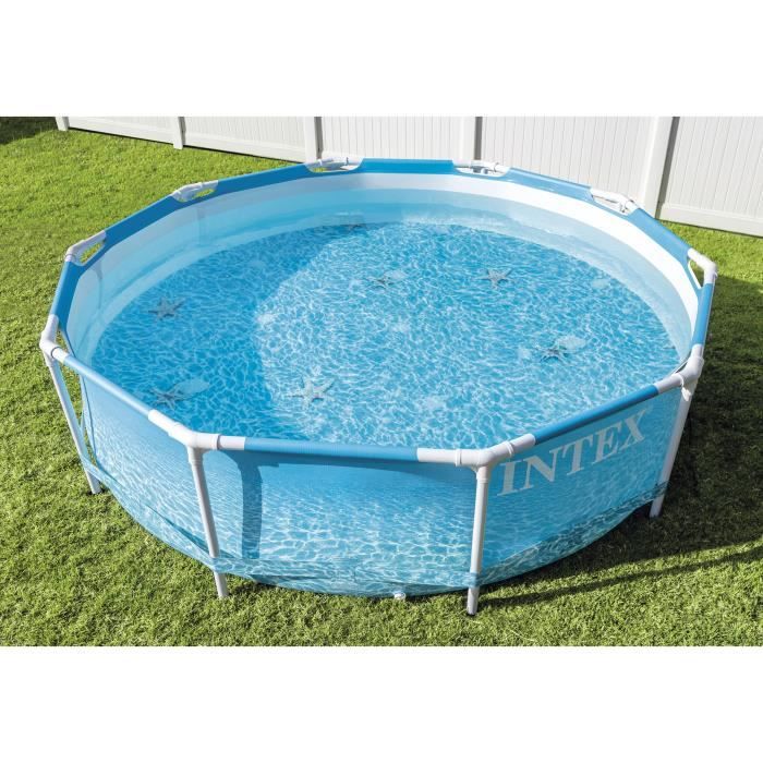 Kit Piscine hors sol tubulaire INTEX - Metal Frame - 305 x 76 cm - Ronde (Livrée avec pompe et 2 cartouches) - 28208NP