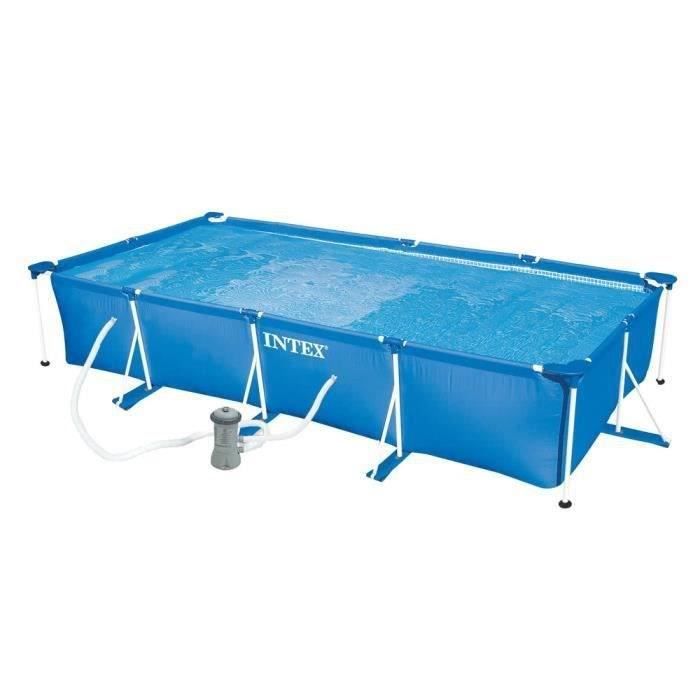 Kit Piscine hors sol tubulaire INTEX - Metal Frame - 450 x 220 x 84 cm - Rectangulaire (Livrée avec une pompe) - 28274FR