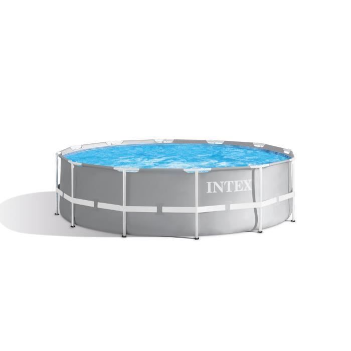 Kit Piscine hors sol tubulaire INTEX - Pris Frame - 366 x 99 cm - Ronde (Livrée avec pompe, cartouche et échelle) - 26716NP