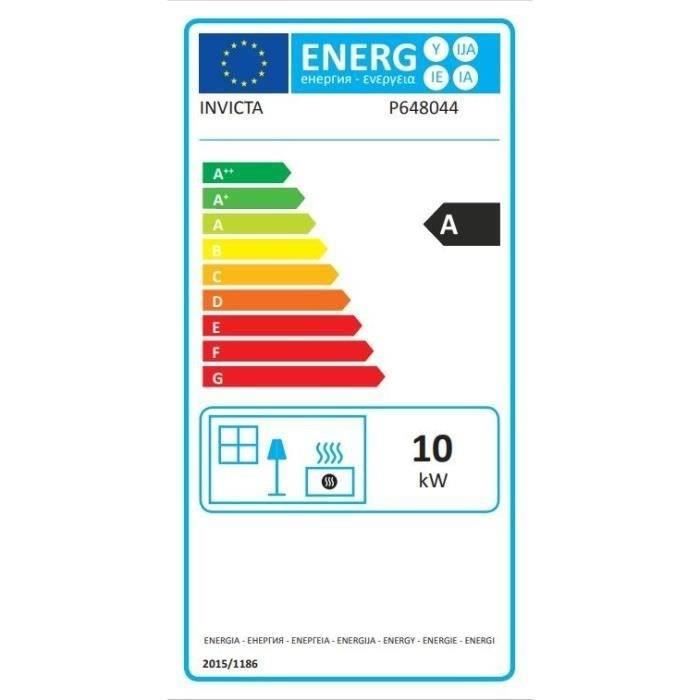 Poele a bois - INVICTA Fifty sur pied - 10 Kw - Bûches 60 cm