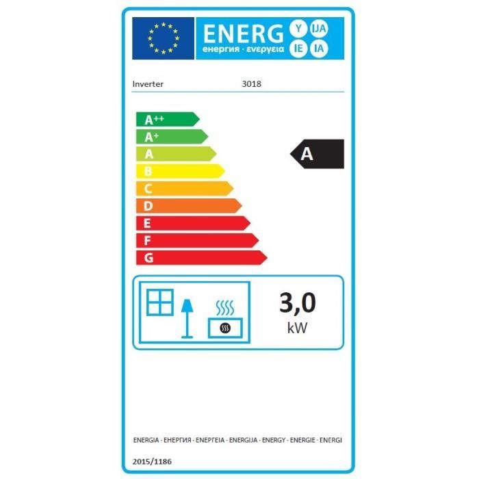 Poele a pétrole INVERTER 3018 LIGNE PLUS - 3000W - Thermostat - Allumage piezoélectrique - Acier noir