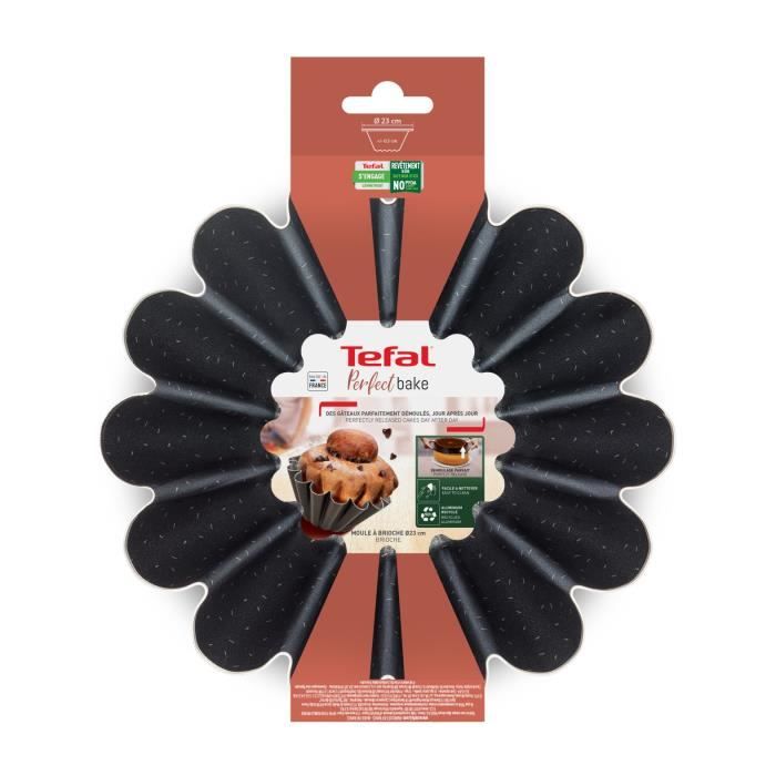 TEFAL Success Moule a brioche 23 cm, Revetement antiadhésif, Fabriqué en France, Tabac J1606602