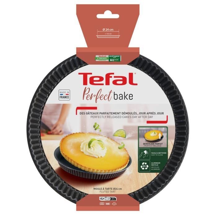 TEFAL Success Moule a tarte 27 cm, Revetement antiadhésif, Fabriqué en France, Tabac J1608302