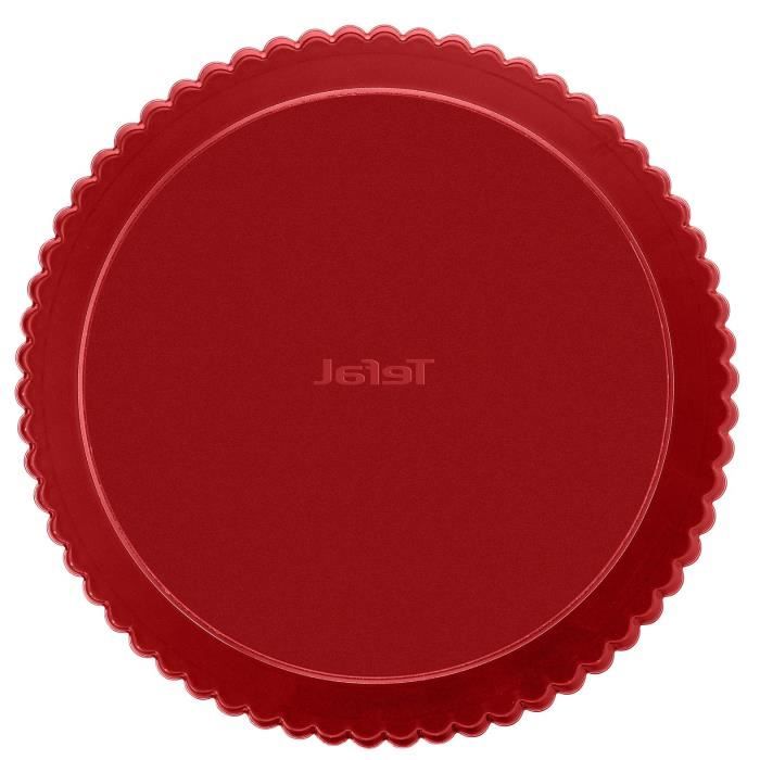 TEFAL Delibake Moule a tarte 28 cm, Revetement antiadhésif, Haute qualité, Rouge J1641514