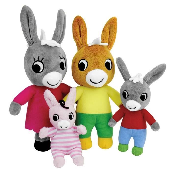 Coffret Peluche Trotro et Famille +/- 15 cm - JEMINI - Trotro, sa maman, son papa et sa petite soeur.