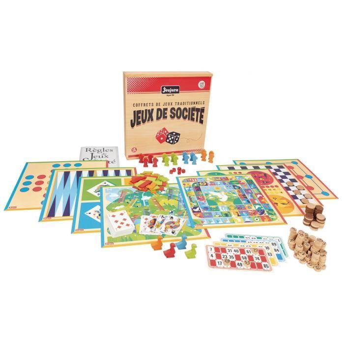 JEUJURA Coffret de Jeux de société traditionnels - Coffret en bois