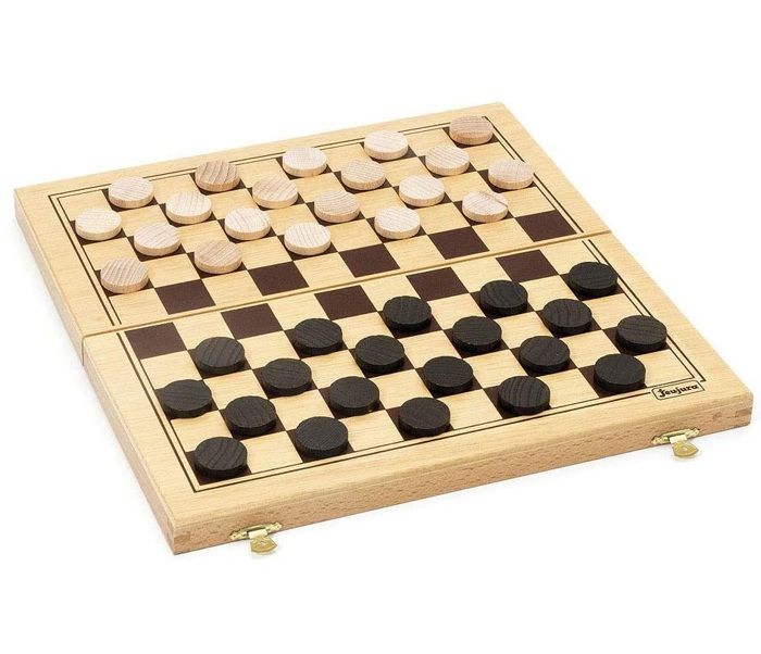 Jeu de Dames en Bois - Jeujura - 8131 - Coffret Pliant - 30x30x2cm - Fabrication Française