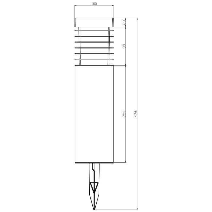 Borne solaire en inox - Gris - GALIX - 1 LED - 25 Lumens - 8h d'éclairage