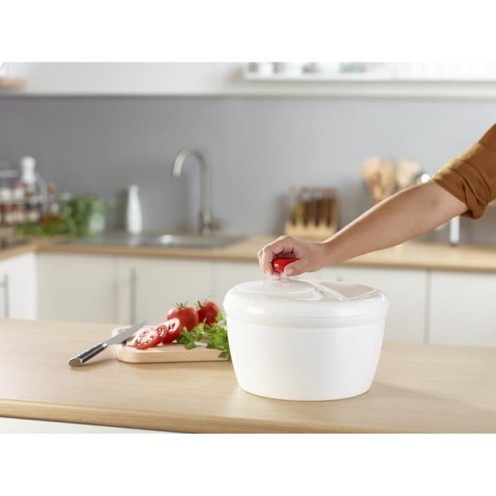 MOULINEX Essoreuse a salade Classic, Capacité 5 L, Bouton d'arret, Compatible lave-vaisselle, Fabriqué en France K1010114