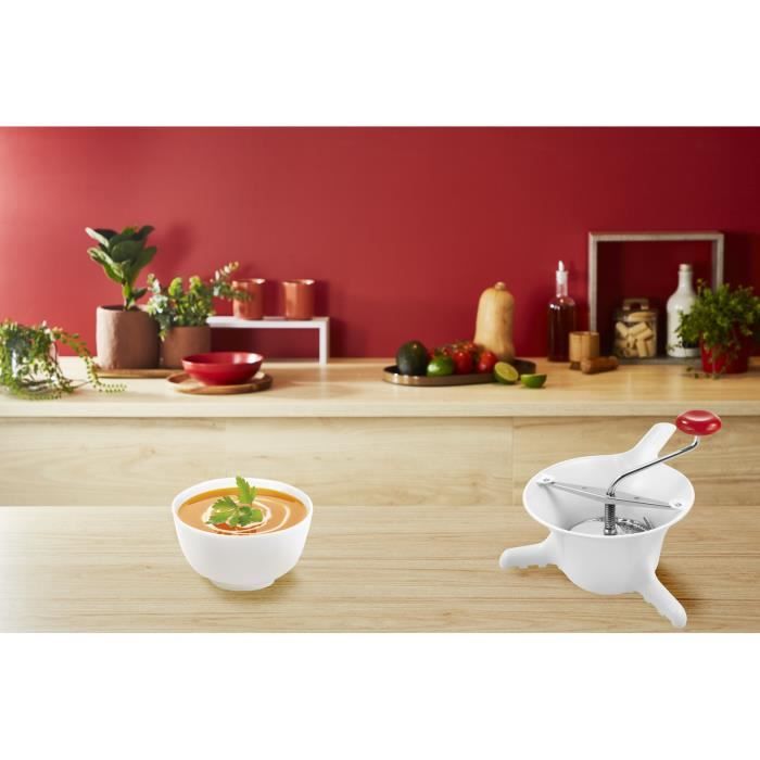 MOULINEX Classic Moulin a légumes petit modele, Compatible lave-vaisselle, Fabriqué en France, Blanc K1012114