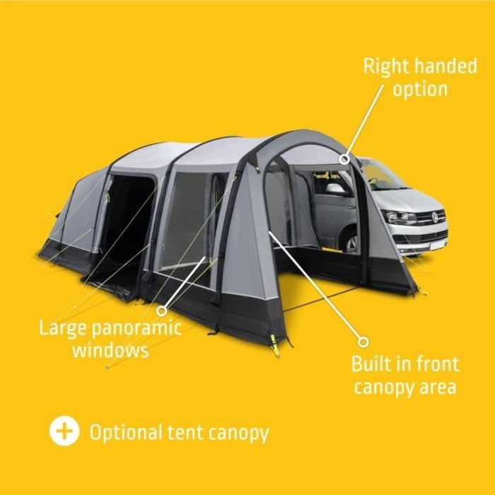 Auvent pour fourgon - KAMPA - Touring Air RH - Grand espace, fenetres larges, ventilations moustiquaires, chambre 4 personnes, multi