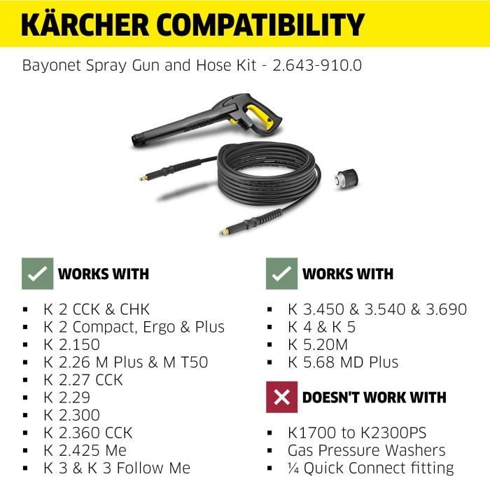 KÄRCHER Set quick coupling compatible avec toutes machines sauf modeles avec enrouleur