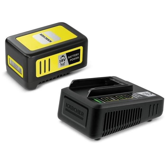 Batterie KARCHER Power 18V/5Ah avec chargeur secteur - Ecran LCD et grips antidérapants