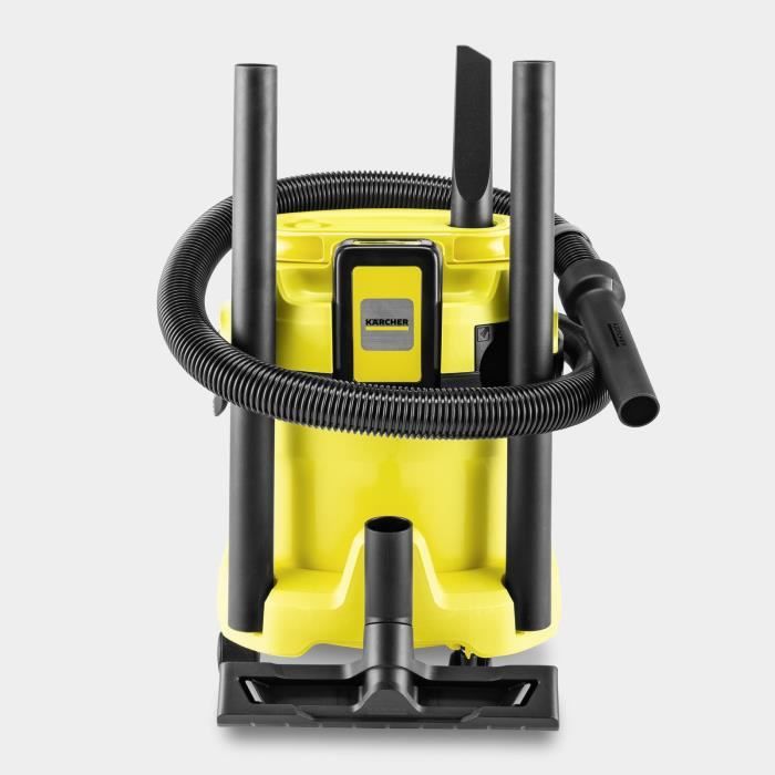 Aspirateur eau et poussieres KARCHER WD 2-18 V-12/18 sans fil (avec batterie amovible 18 V / 2,5 Ah et chargeur)