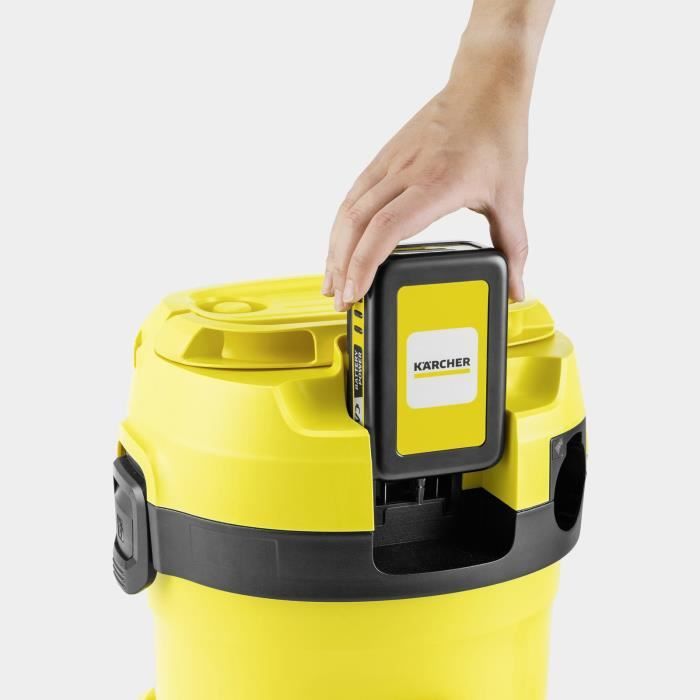 Aspirateur eau et poussieres KARCHER WD 2-18 V-12/18 sans fil (avec batterie amovible 18 V / 2,5 Ah et chargeur)