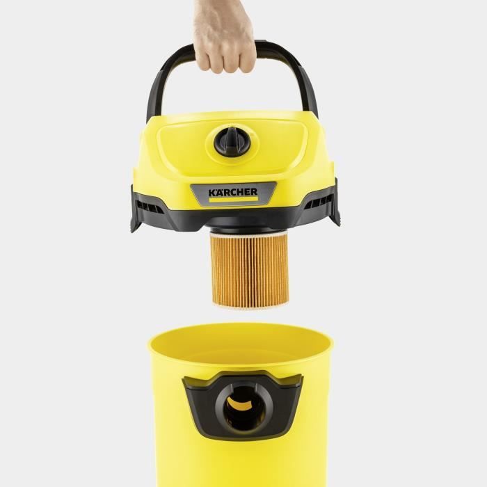 Aspirateur eau et poussieres sans fil KARCHER WD3-18 V-17/20 - Jaune et noir - Plastique - (sans batterie ni chargeur)