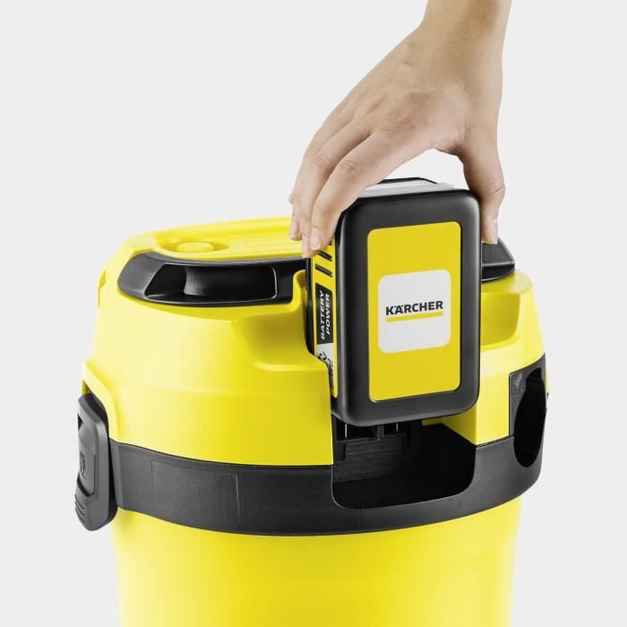 Aspirateur eau et poussieres sans fil KARCHER WD3-18 V-17/20 - Jaune et noir - Plastique - (sans batterie ni chargeur)