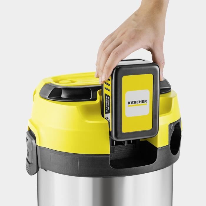 Aspirateur eau et poussieres sans fil KARCHER WD 3-18 S V-17/20 - Acier - 17 l - (sans batterie ni chargeur)