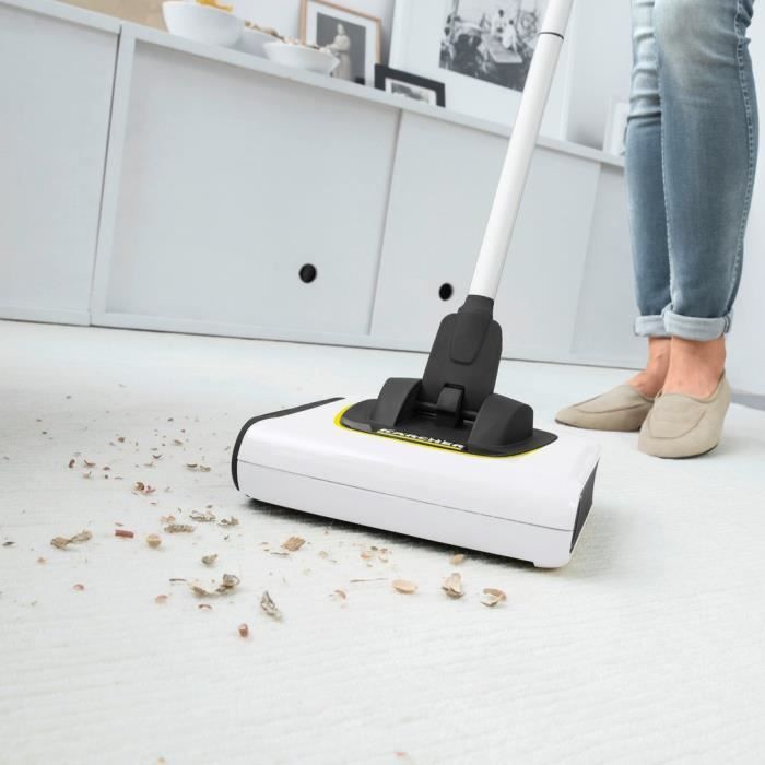 NEW KARCHER KB 5 - Balai électrique sans fil - Autonomie 30 min sur sols durs (20min sur tapis) - Compact et léger 1,2 Kg