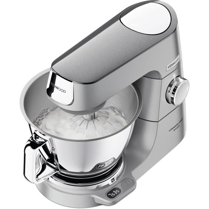 KENWOOD KVC85.124.SI - Robot pâtissier Titanium Chef Baker - 2 bols en inox 3,5L et 5L - Balance intégrée 6kg - Blender 1,8L -