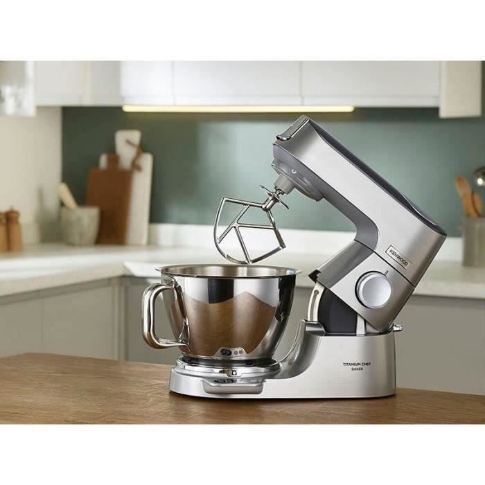 KENWOOD KVC85.124.SI - Robot pâtissier Titanium Chef Baker - 2 bols en inox 3,5L et 5L - Balance intégrée 6kg - Blender 1,8L -