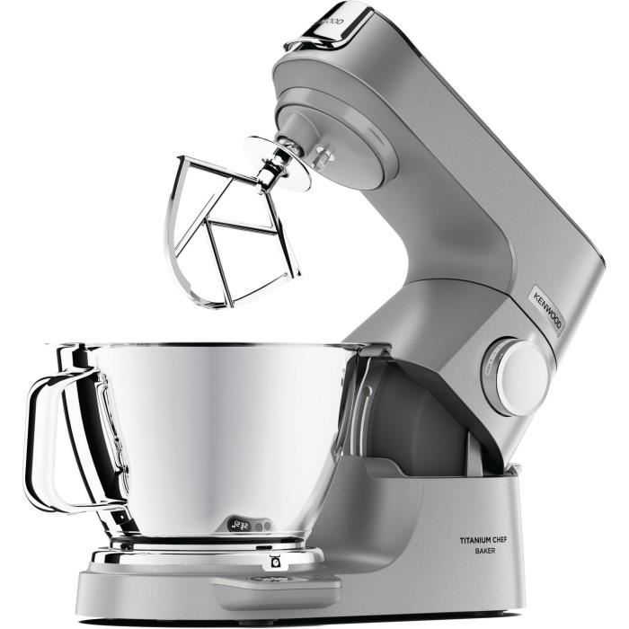 KENWOOD KVC85.124.SI - Robot pâtissier Titanium Chef Baker - 2 bols en inox 3,5L et 5L - Balance intégrée 6kg - Blender 1,8L -