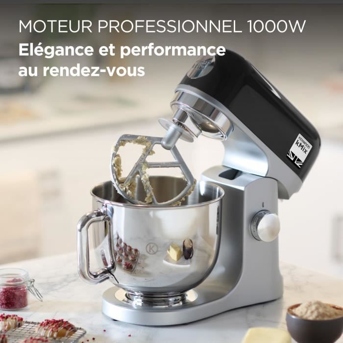 Robot pâtissier Kenwood KMIX750BK - bol 5 litres - 6 vitesses - 3 accessoires - noir