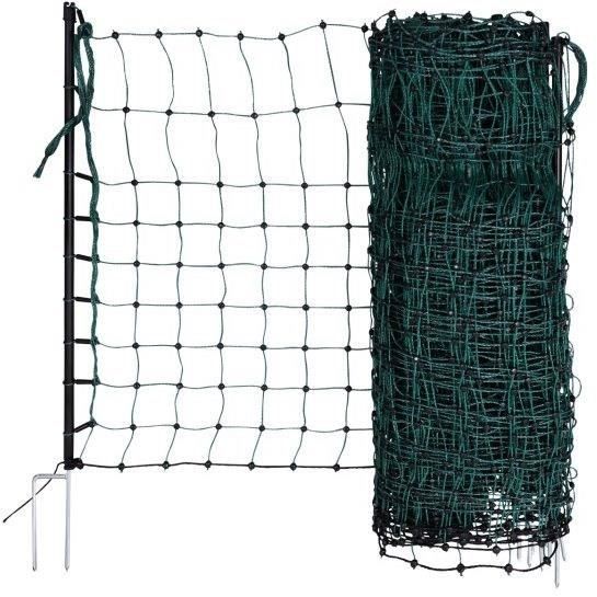 KERBL - Filet pour lapin et autres petits animaux électrifiable - 50 m - 65 cm - Double pointe - Vert