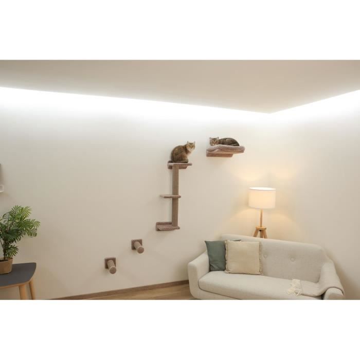 Mur d'escalade pour chats - KERBL - MONTE ALPI - 8 pieces - Gris - Tour d'escalade