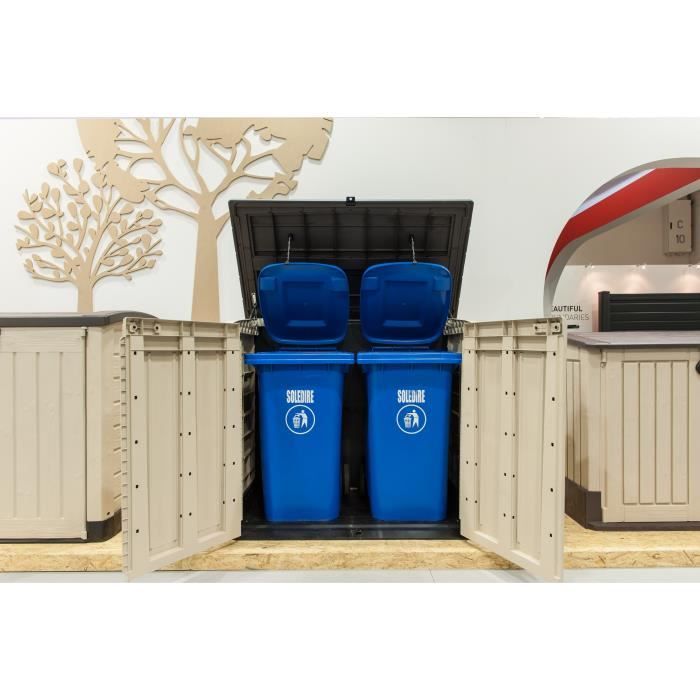 KETER - Coffre de rangement extérieur en résine 1200 litres Beige et marron - Range Poubelles ou vélo