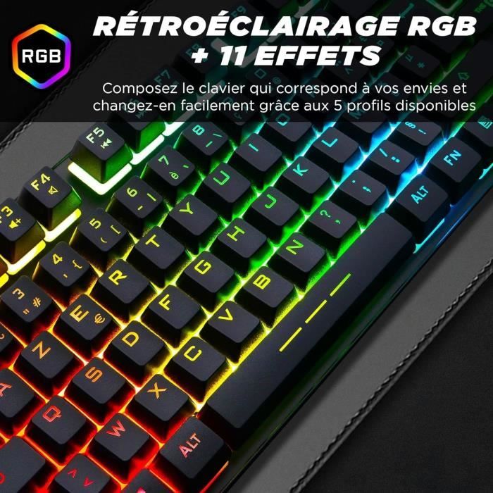 Clavier Gamer - The G-Lab - KEYZ CAESIUM TKL - RGB - Filaire - Azerty - Noir