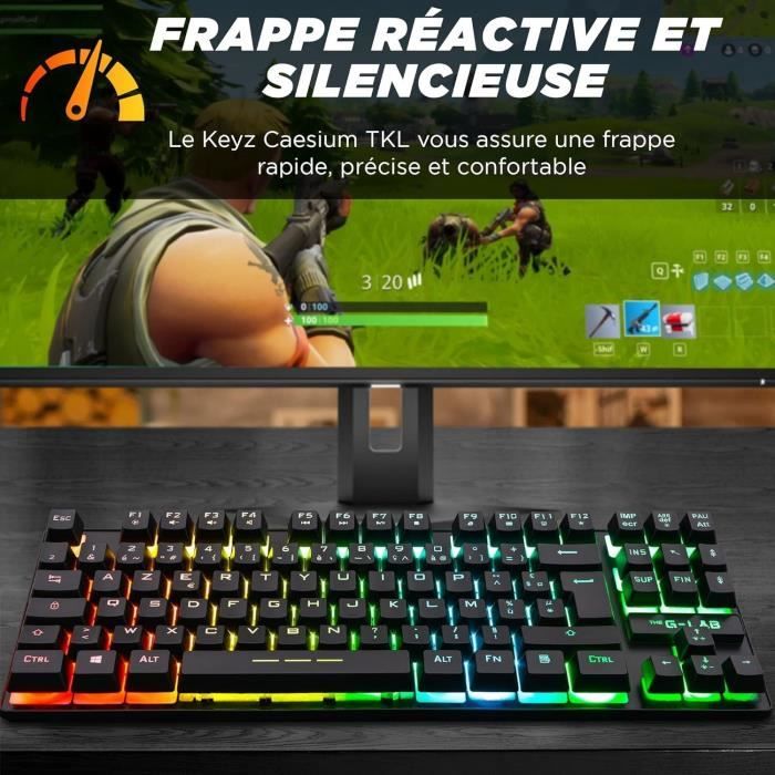 Clavier Gamer - The G-Lab - KEYZ CAESIUM TKL - RGB - Filaire - Azerty - Noir