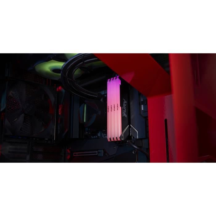 Mémoire RAM - KINGSTON - FURY Beast - RGB - 16 Go - DDR4 - 3200 MHz CL16 - (KF432C16BB2A/16)