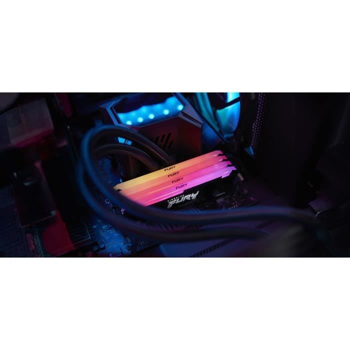 Mémoire RAM - KINGSTON - FURY Beast - RGB - 16 Go - DDR4 - 3200 MHz CL16 - (KF432C16BB2A/16)