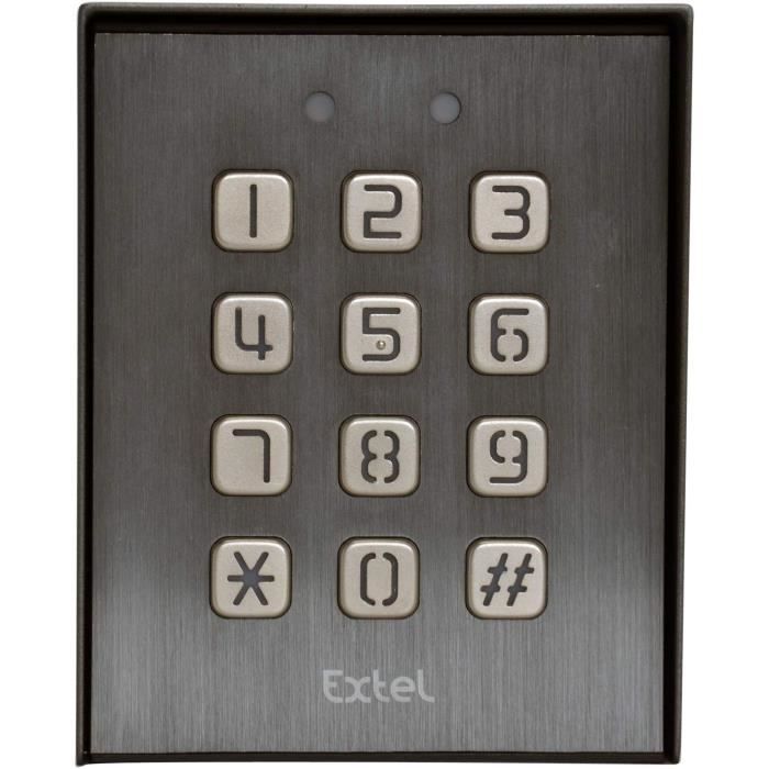 Clavier de codage filaire pour motorisation KLAVY 3 - EXTEL - En saillie - Touches rétroéclairées - Gris