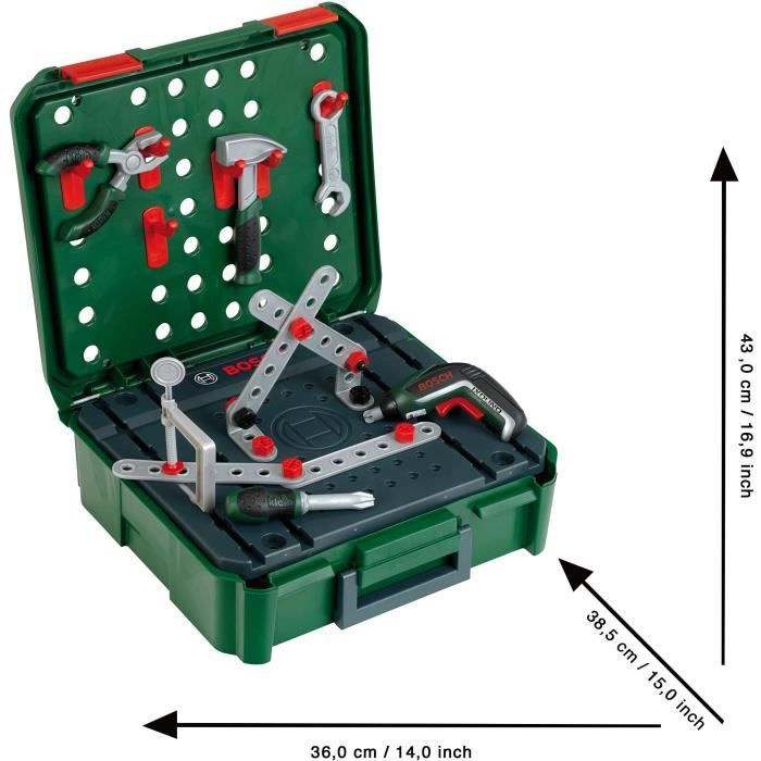 Mallette établi Bosch avec visseuse électronique Ixolino II et accessoires - KLEIN - 8396