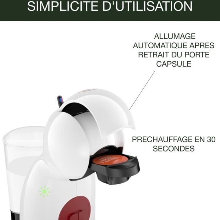 KRUPS Nescafé Dolce Gusto Machine a café multi-boissons, Ultra compact, Intuitive, Piccolo XS blanche YY5218FD