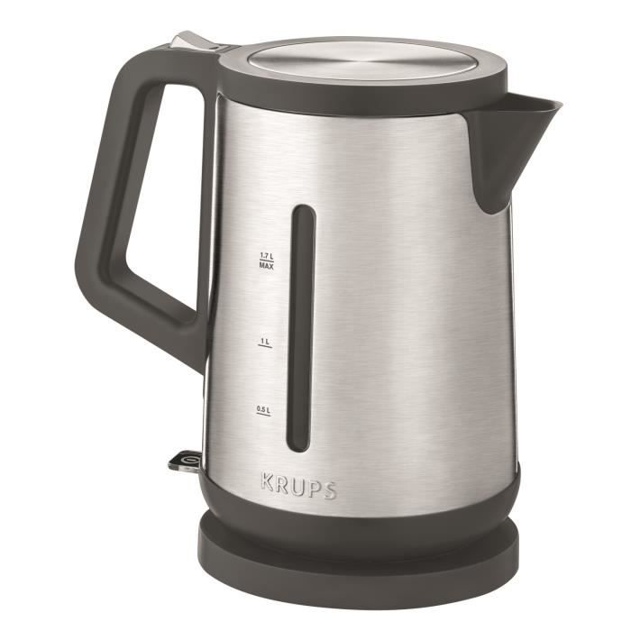 KRUPS Bouilloire électrique sans fil inox, 2400 W, Capacité 1,7 L, Ouverture assistée du couvercle Control Line BW442D10