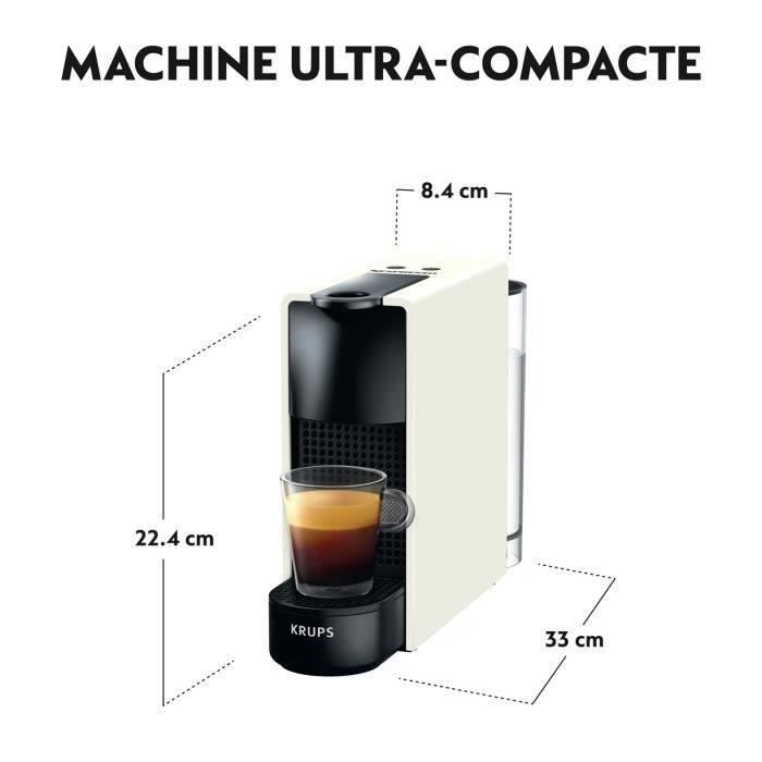 NESPRESSO KRUPS Essenza Mini Machine a café capsules Espresso, Réservoir 0.6 L, Pré-chauffage rapide, Blanc YY2912FD