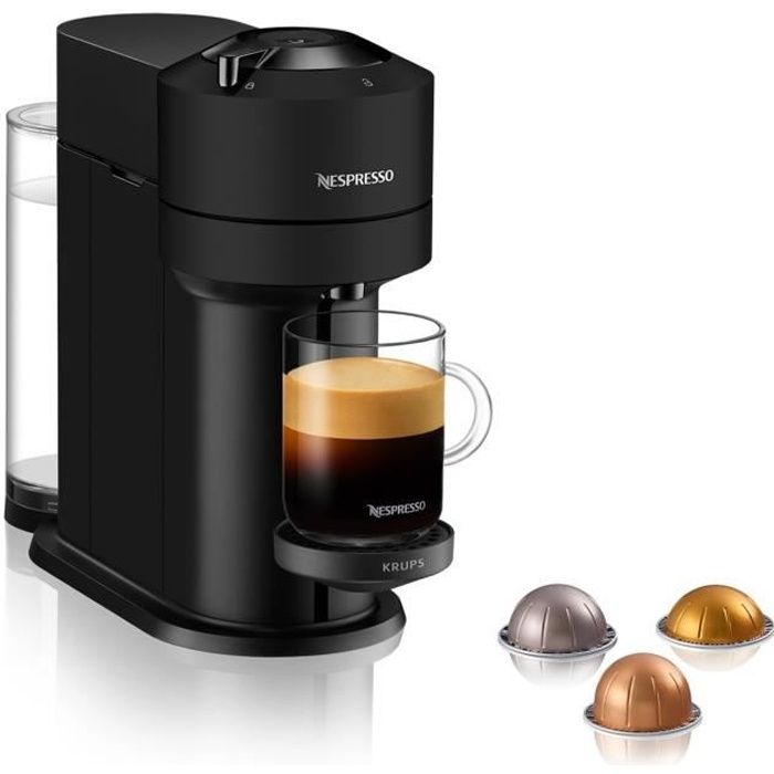 Machine a Café NESPRESSO KRUPS VERTUO NEXT Noir Mat Cafetiere a capsules espresso YY4606FD