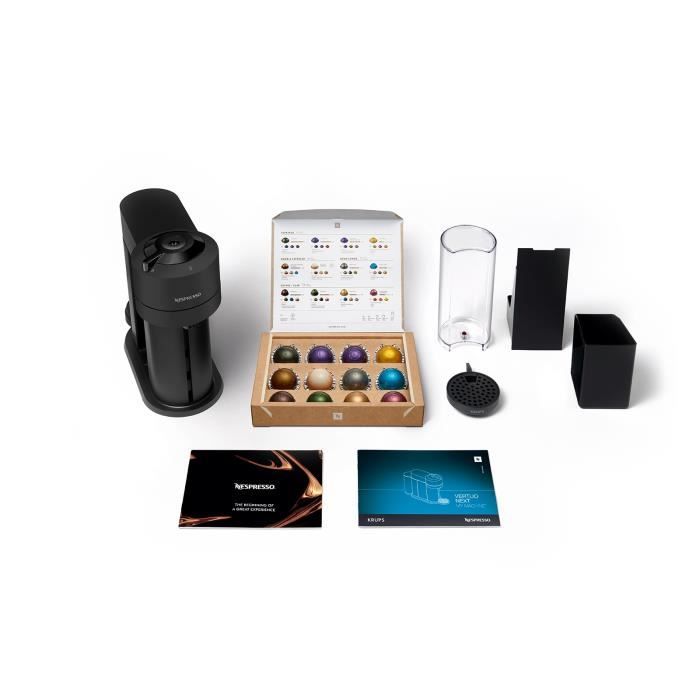 Machine a Café NESPRESSO KRUPS VERTUO NEXT Noir Mat Cafetiere a capsules espresso YY4606FD