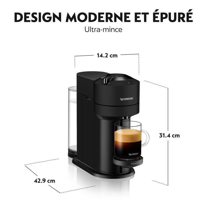 Machine a Café NESPRESSO KRUPS VERTUO NEXT Noir Mat Cafetiere a capsules espresso YY4606FD