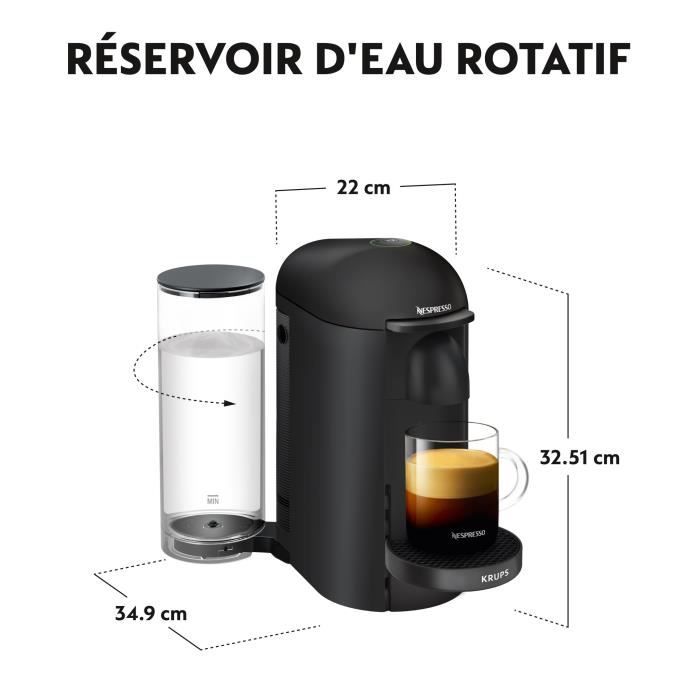 Cafetiere a dosette ou capsule Krups NESPRESSO VERTUO PLUS NOIR MAT YY3922FD