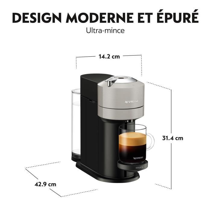 NESPRESSO KRUPS Vertuo Next Machine a Café, Cafetiere Espresso, Gris YY4298FD