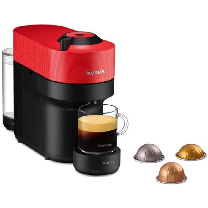 Machine a café KRUPS NESPRESSO VERTUO POP Rouge Cafetiere a capsules Espresso YY4888FD