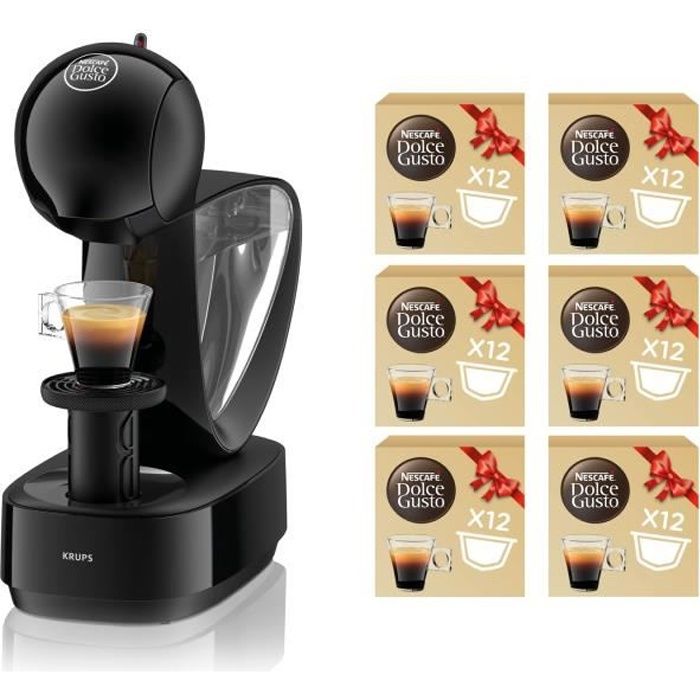 KRUPS Nescafé Dolce Gusto Infinissima Noir + 6 boites de café bio, Offre antigaspillage YY5056FD