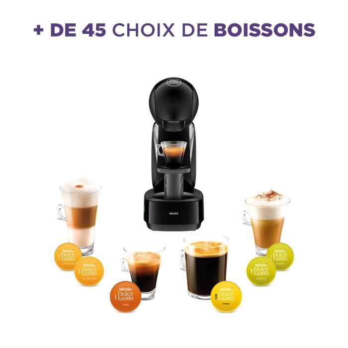 KRUPS Nescafé Dolce Gusto Infinissima Noir + 6 boites de café bio, Offre antigaspillage YY5056FD