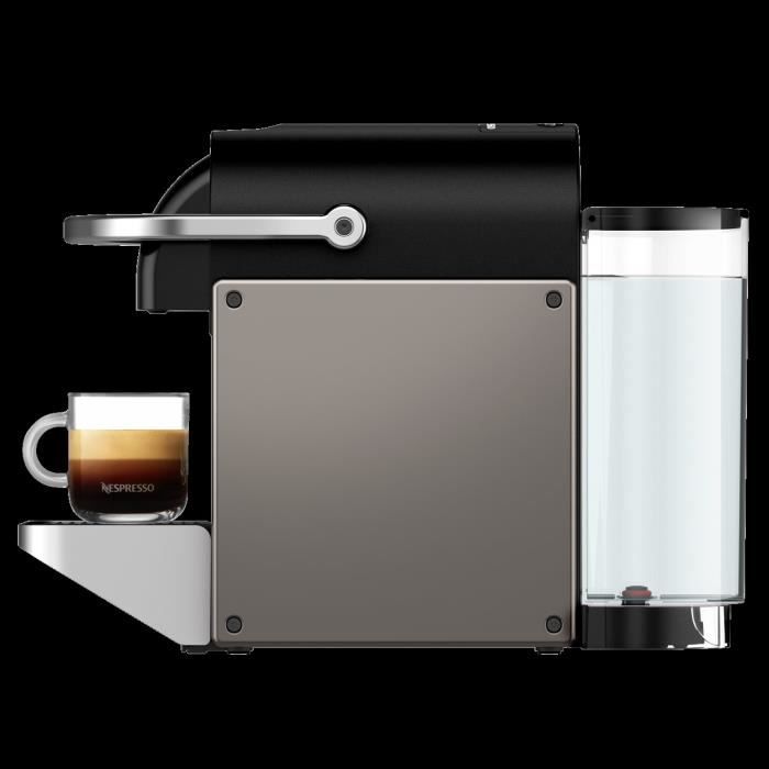 NESPRESSO KRUPS Pixie Machine a café dosette ou capsule, 19 bars, réservoir 0.7 L, Titane YY5290FD