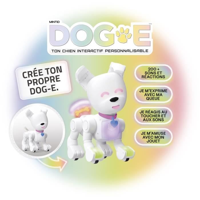 Robot chien interactif - LANSAY - DOG-E - Blanc - Pour enfant a partir de 6 ans - Batterie