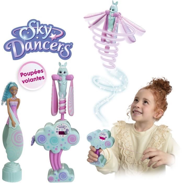 Figurine SKY DANCERS Lucy et son lapin - Poupée a fonction pour enfant de 6 ans - Multicolore